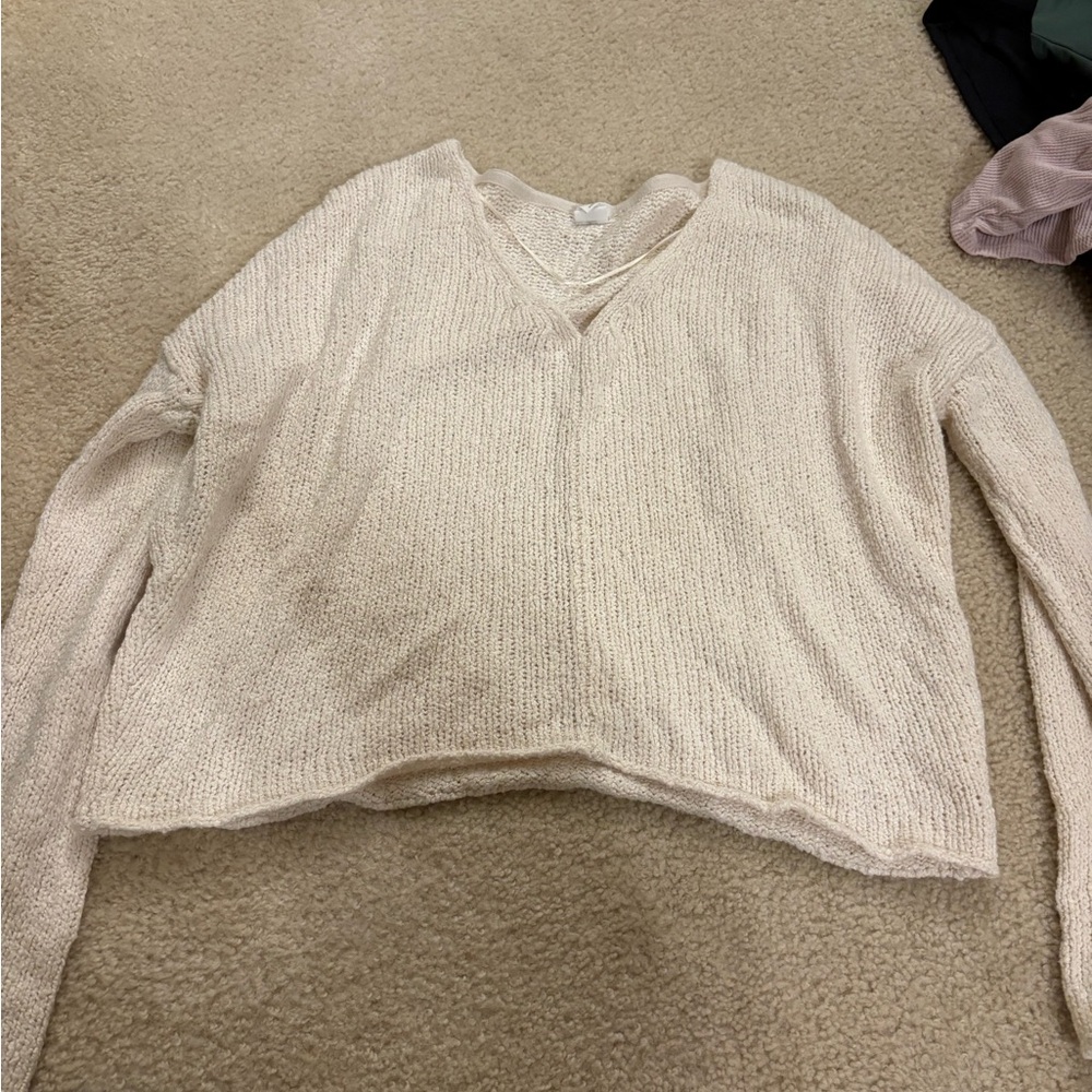 Me to We Cream V-Neck Sweater